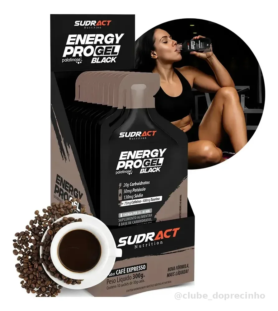 Gel Energético Sudract Energypro 10un Café Expresso Carboidrato Taurina