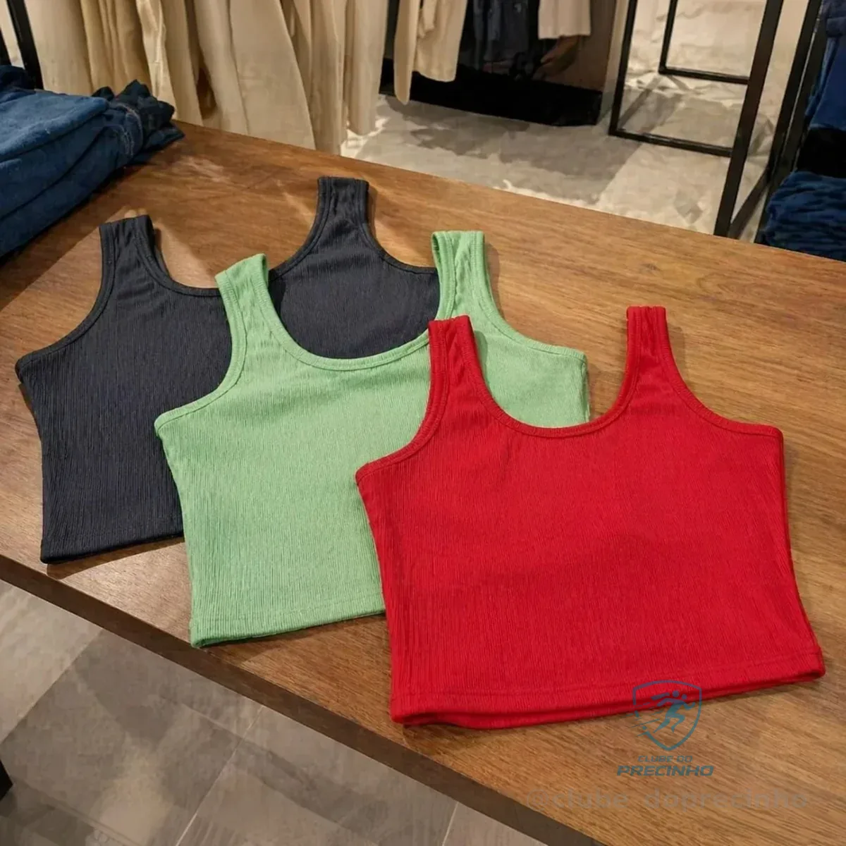 Kit 3 Peças Top Cropped Regata Blusinha Canelado Moda Gringa