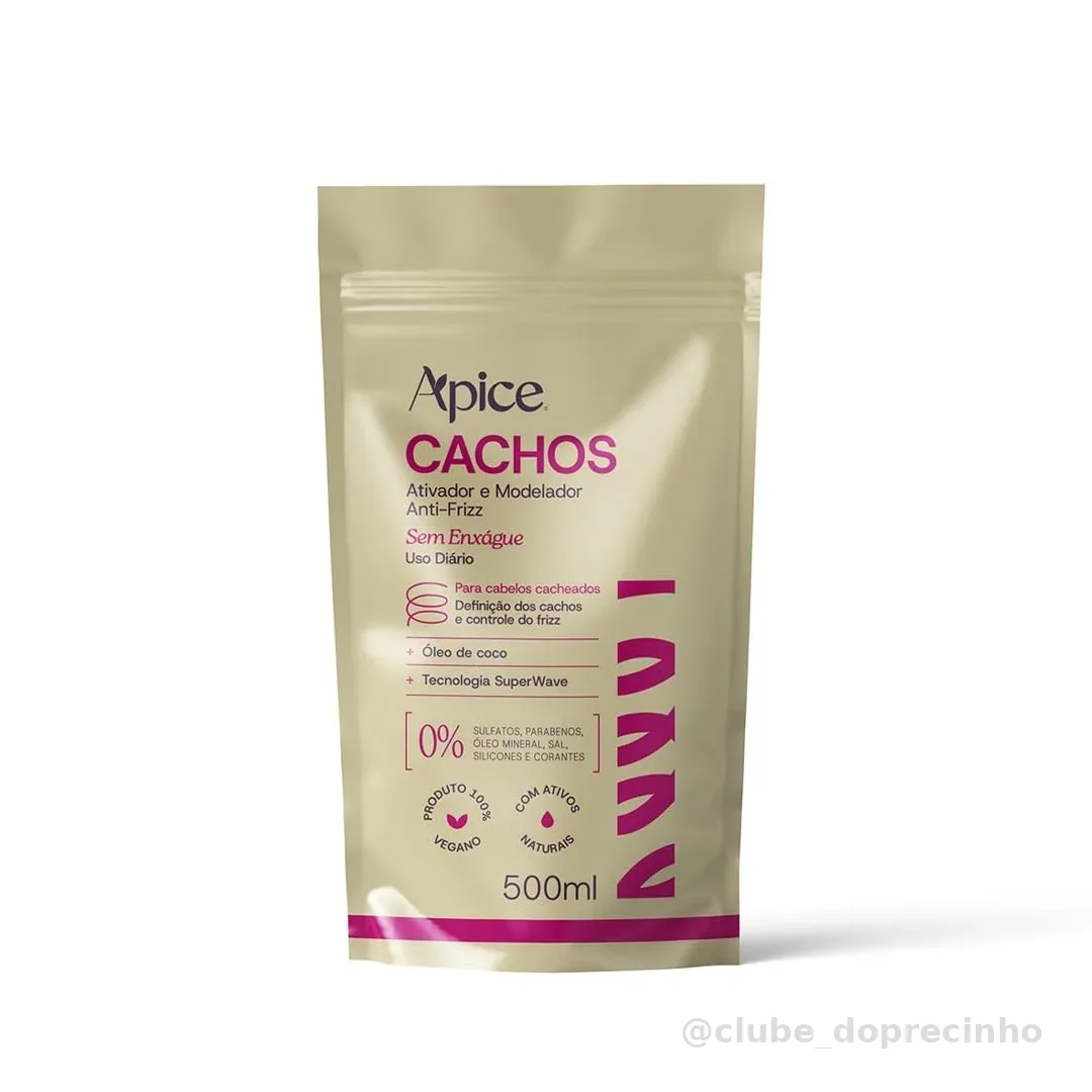APSE Ativador e Modelador de Cachos Anti-Frizz Essence Cachos Refil Econômico | Definição e Brilho | 500ml