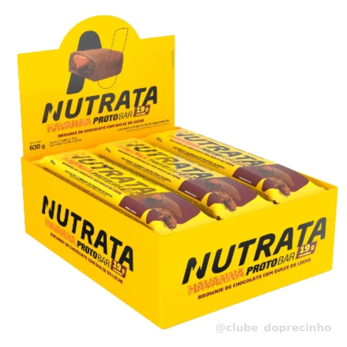 Nutrata Proto Bar Havanna 70g display com 9 barras - Brownie de Chocolate com Dulce de Leche