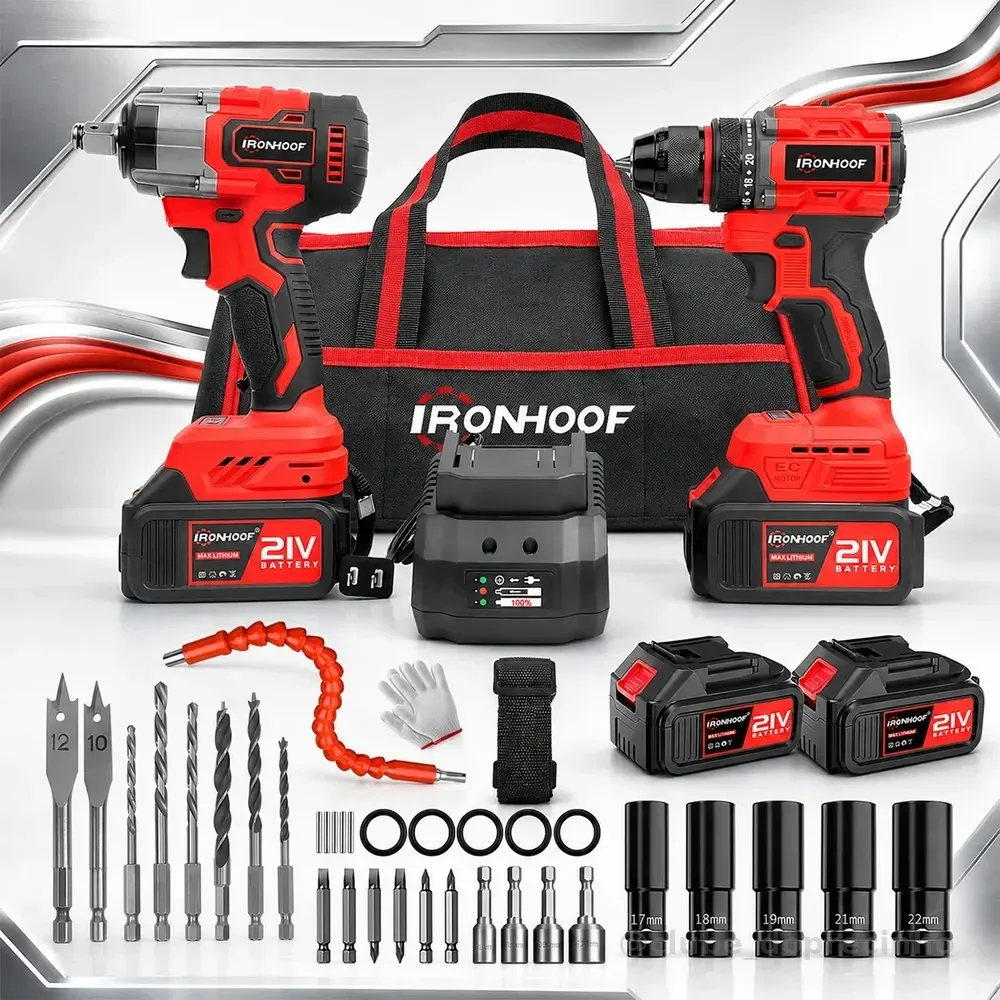 Kit Furadeira E Parafusadeira Chave De Impacto Brushless