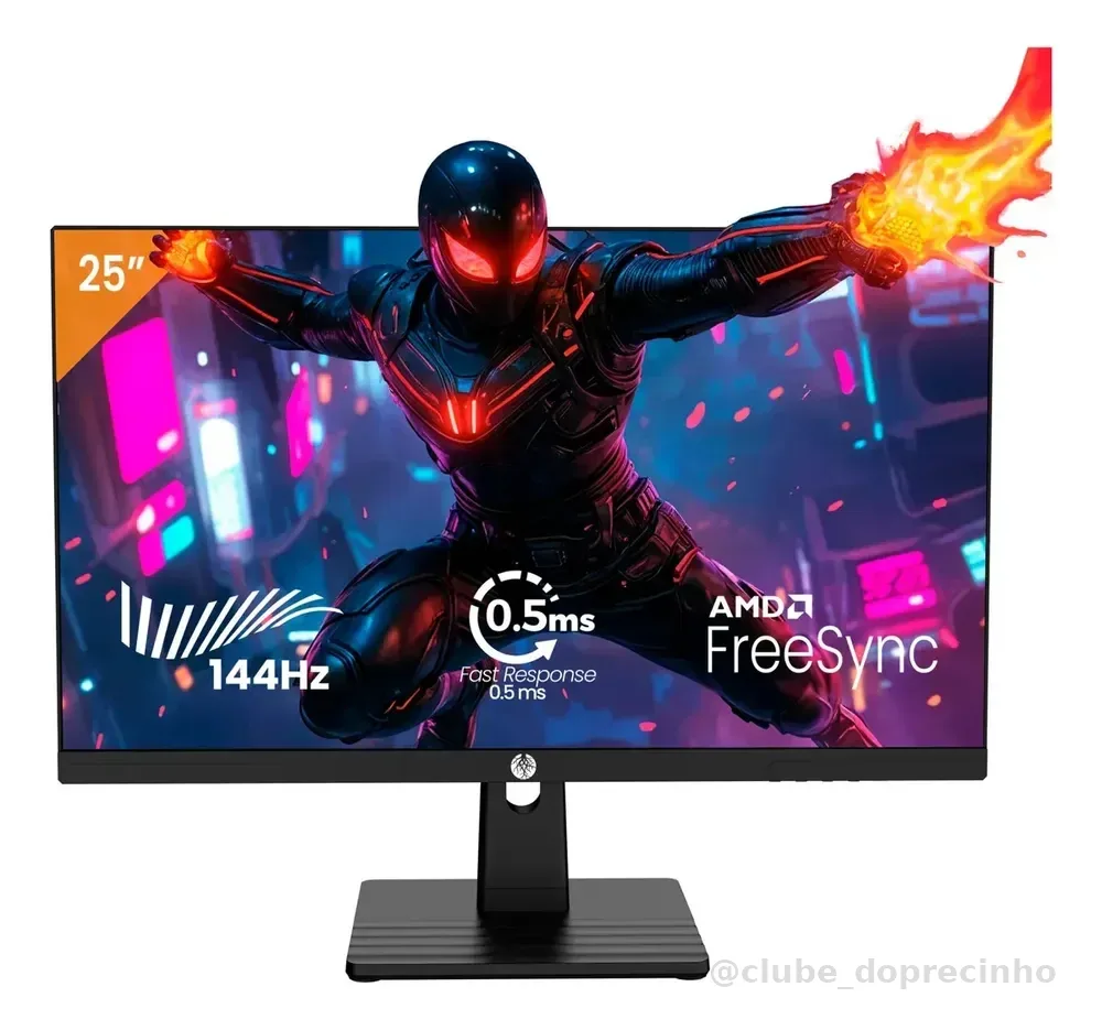 Monitor Gamer Haiz 25'' Ips Fhd 144hz 0.5ms Hdmi Dp Vesa Preto