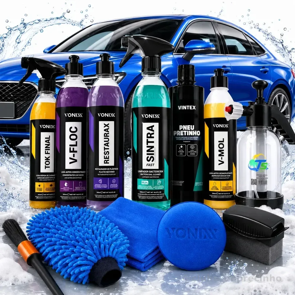 Kit Completo Lavar Carro Rapido Cera Pulverizador 2l Brilho