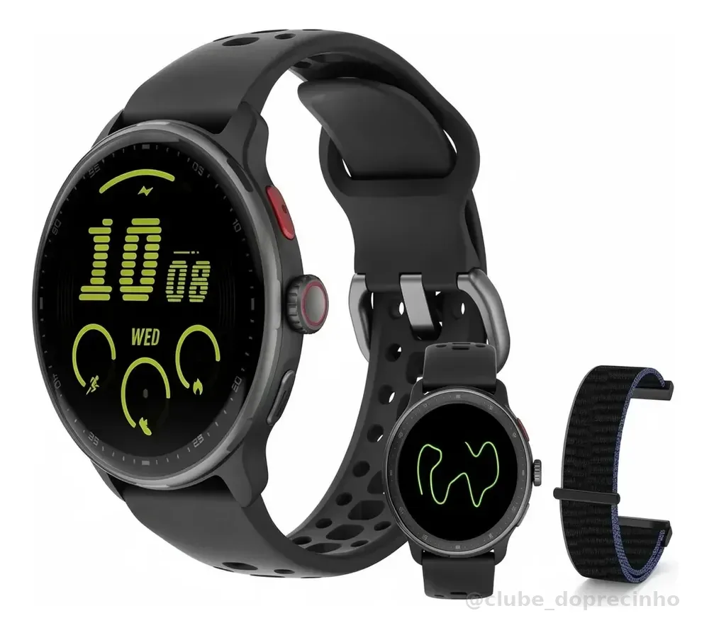 Relógio Inteligente Fb050 Amoled 3atm Sport Gps Tatuagem Preto 1 1#
