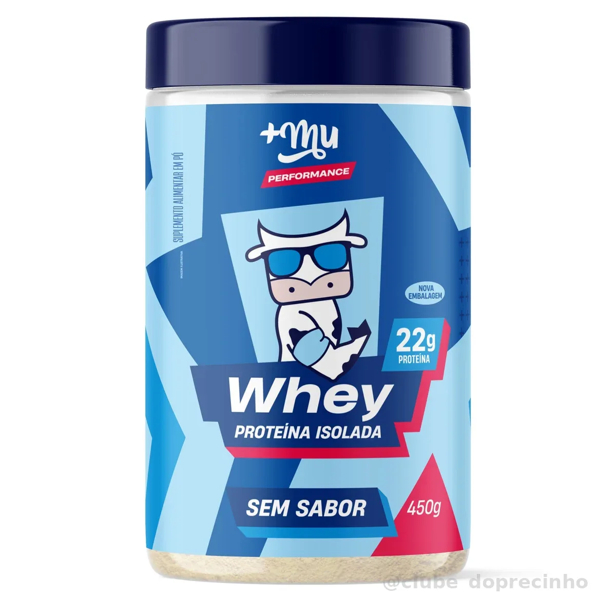 +Mu Pote Whey Isolado Sem Sabor 22g Proteína - 450g