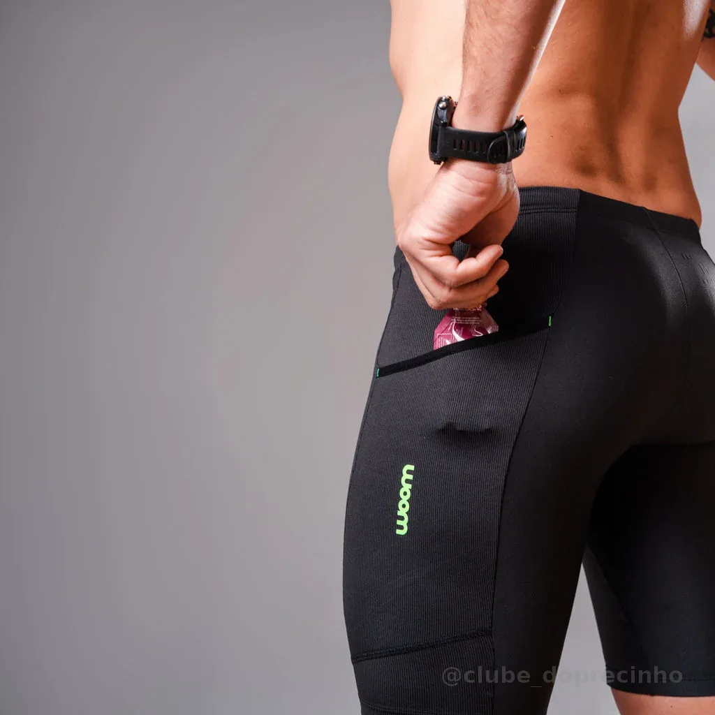 Bermuda Running Light Run Preto e Verde Masculina II