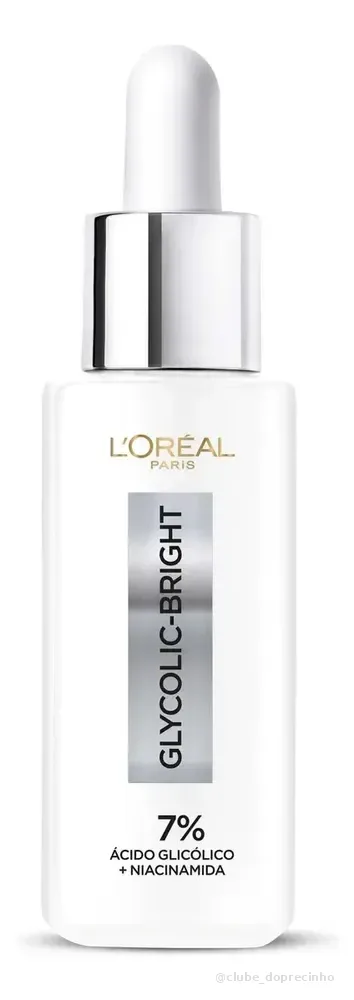 Glycolic Bright L'Oréal Paris, Sérum Facial Anti-Marcas com Ácido Glicólico e Niacinamida, Reduz Marcas de Acne e Idade, 30ml
