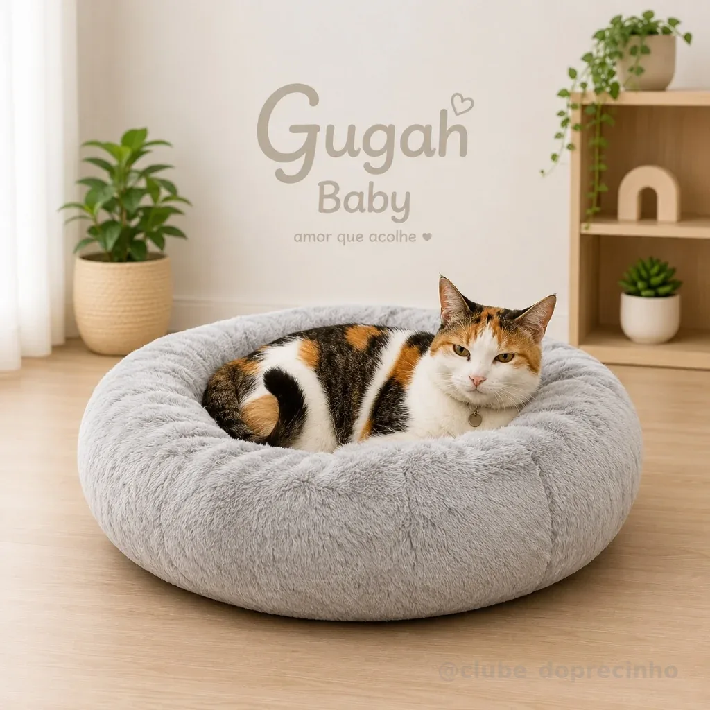 Cama Pet Redonda Cães E Gatos Caminha Nuvem Fofa Com Fundo Impermeável