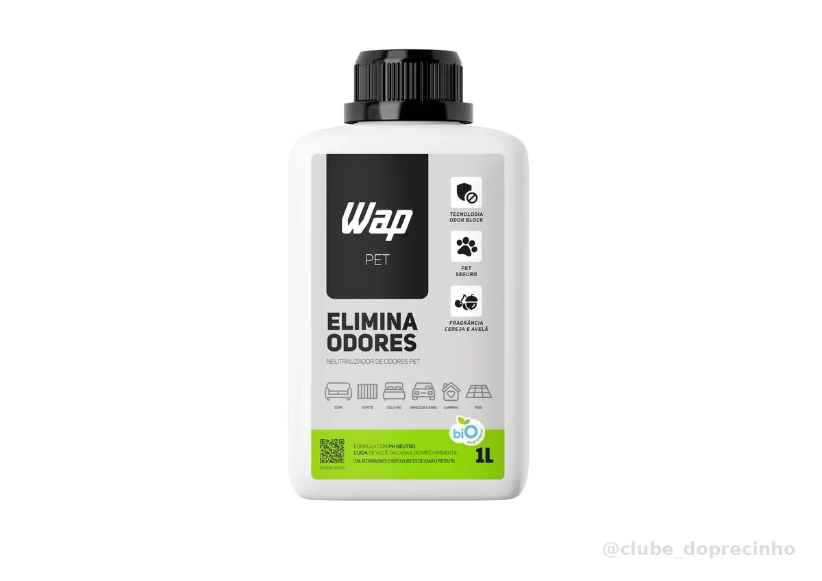 Eliminador de Odores Pet WAP Elimina Odores 1 Litro Líquido Cereja e Avelã | Neutralizador de Odores com fragrância