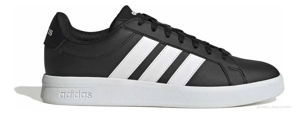 Tênis Masculino Grand Court Base 3.0 adidas Cblack/ftwwht/cblack Liso 40 Br