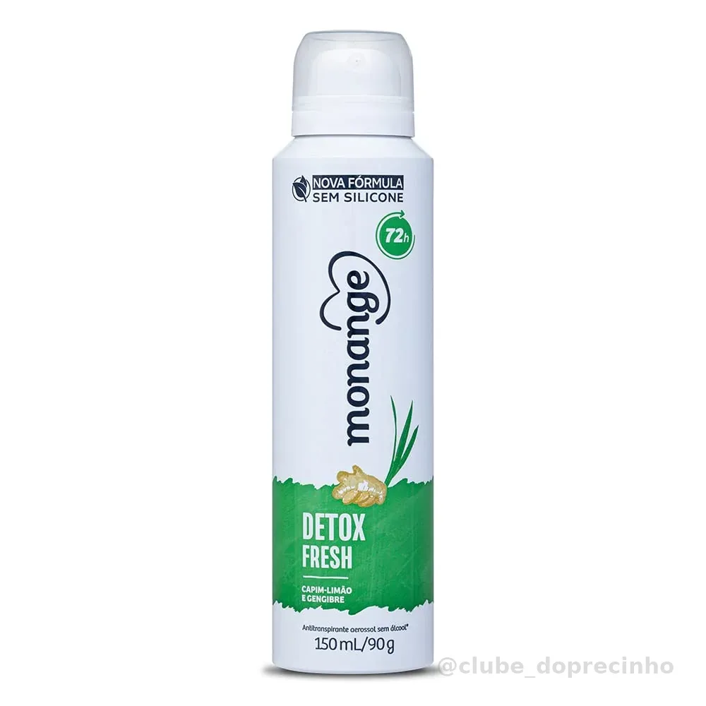 Monange Desodorante Aerossol Antitranspirante Feminino Detox Fresh 90G