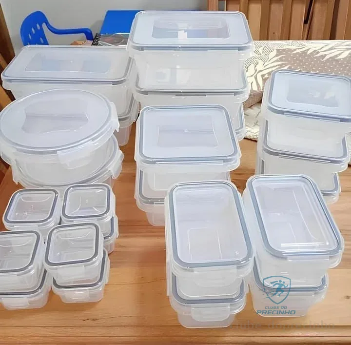 Conjunto 24 Potes Herméticos Croix Empilhavel Tampa E Trava! Cor Transparente