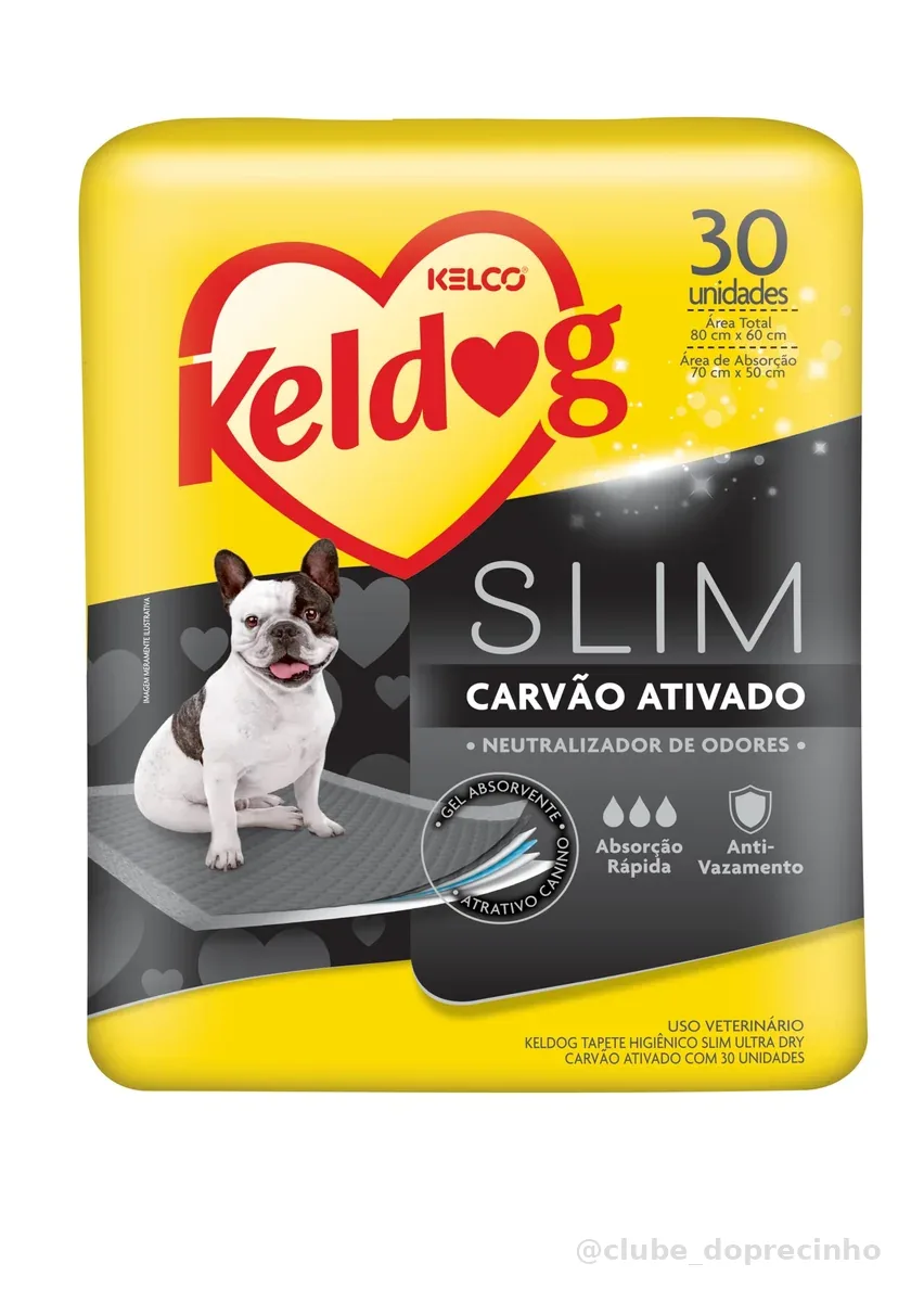 Keldog Tapete Higiênico Slim Ultra Dry Carvão Ativado c/ 30 UN