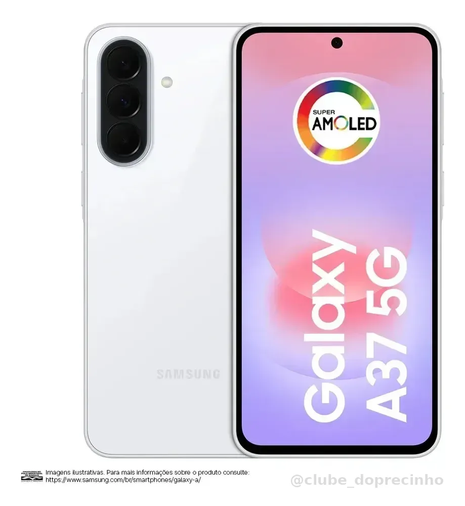 Celular Samsung Galaxy A37 5g 256gb, 8gb Ram, Câmera 50mp Branco
