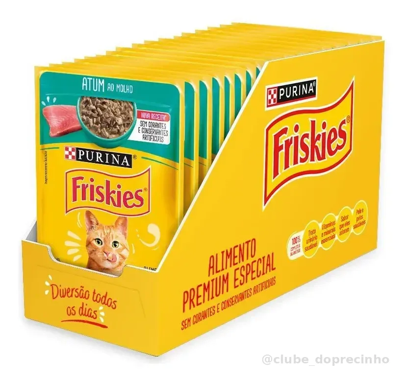 Ração Úmida PURINA FRISKIES para Gatos Adultos Atum ao molho 85g - com 15 unidades