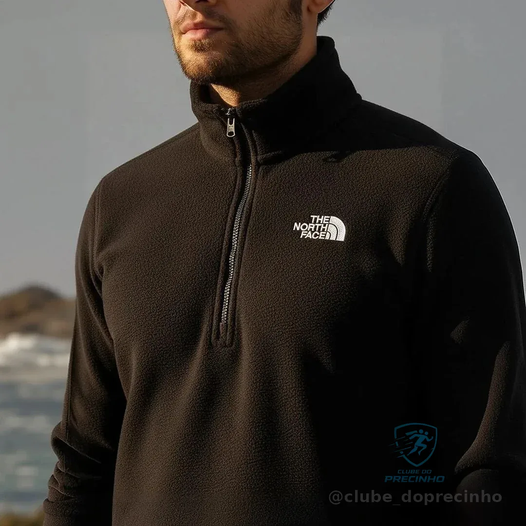 Fleece Masculino Glacier 1/4  The North Face Tnf Black G Liso