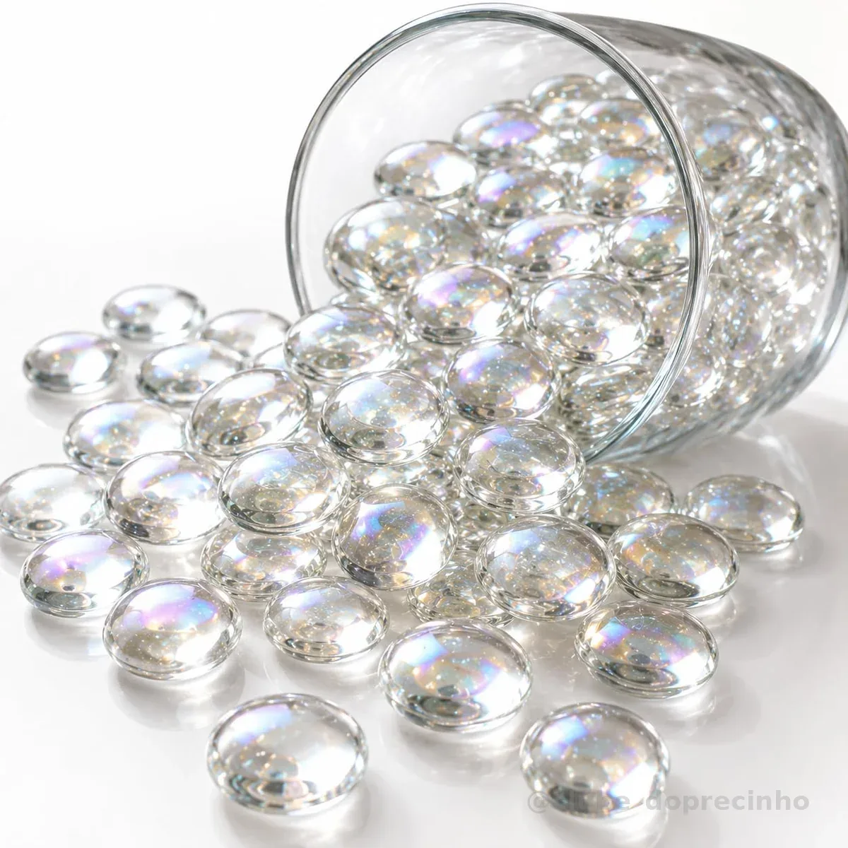 Pedra Gema de Vidro Decorativa Incolor Transparente 500g Para Vasos, Arranjos, Aquários, Terrários, Festas e Artesanato - Brucaro Prime