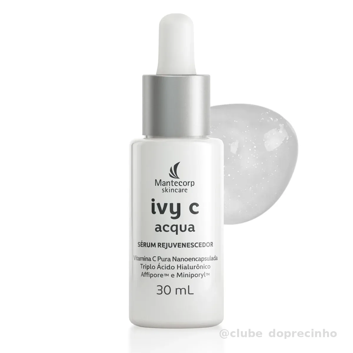 MANTECORP - Creme Rejuvenescedor Facial Ivy C Acqua - Reduz Rugas, Controla Oleosidade e Poros Dilatados, Vitamina C Pura Nanoencapsulada - 30ml