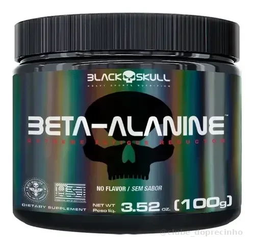 Beta Alanina - Black Skull - 100% Pura - (100g) Sabor Sem Sabor