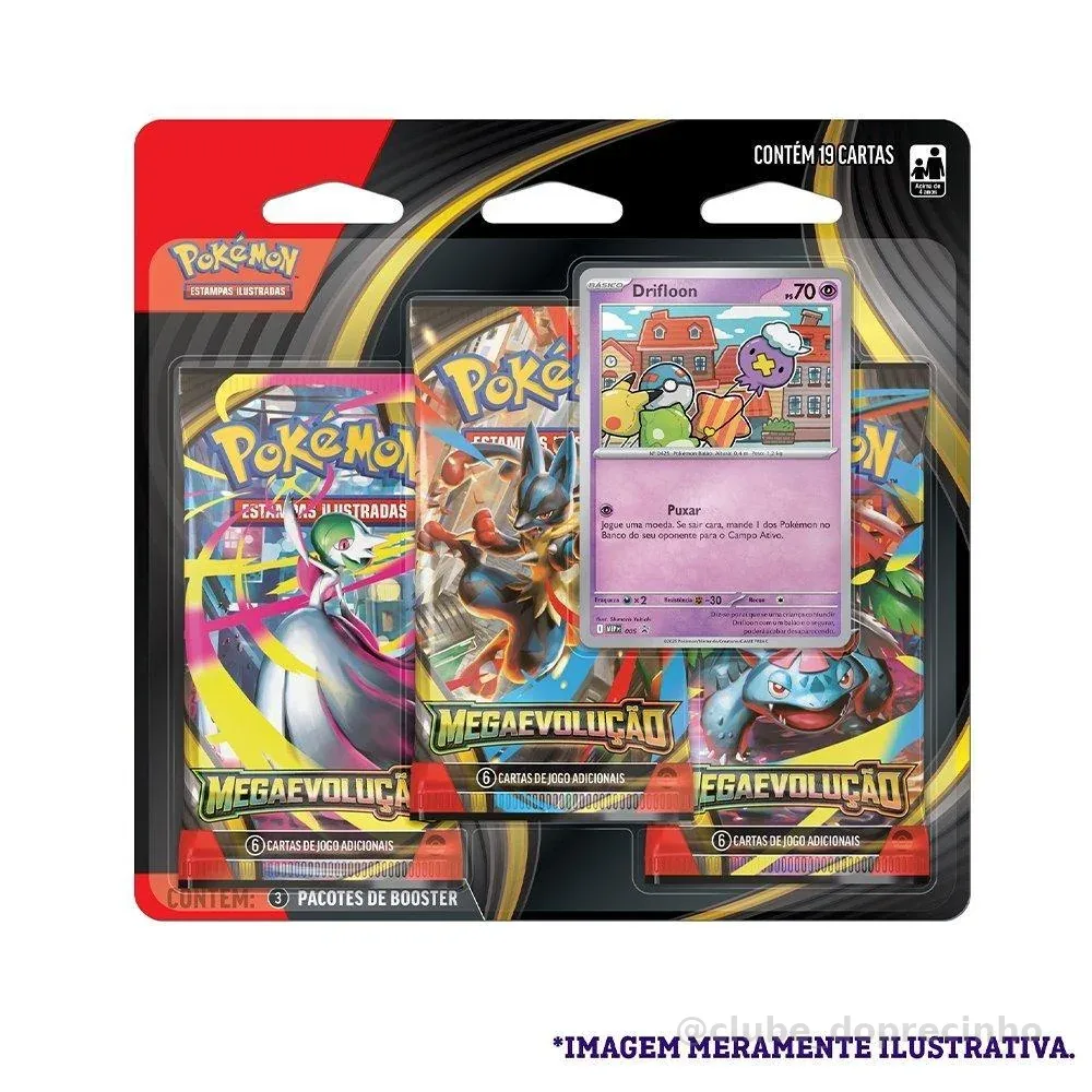 Cartas Booster Pokémon Copag Megaevolução Blister Triplo
