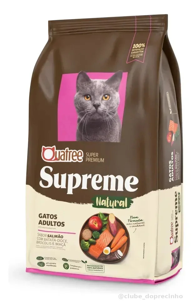 Ração Quatree Supreme Gatos Adultos Salmão Batata Doce 10,1kg