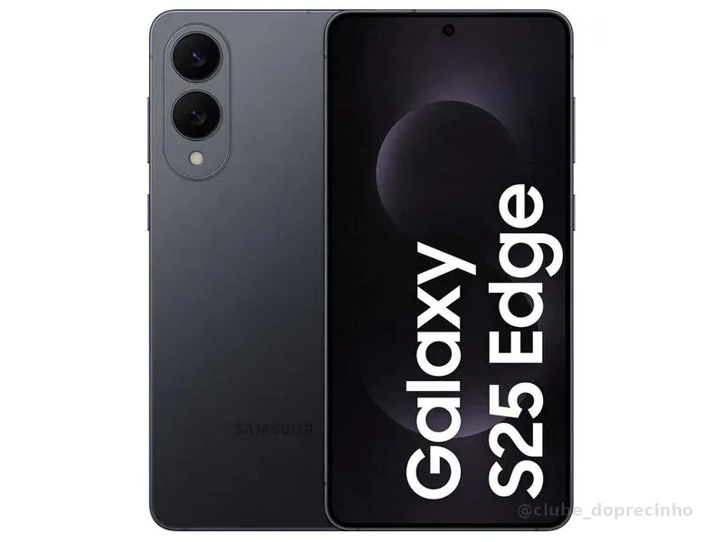 Smartphone Samsung Galaxy S25 Edge 512GB Titânio Jetblack 5G 12GB RAM 6,7" Câm. Dupla + Selfie 12MP