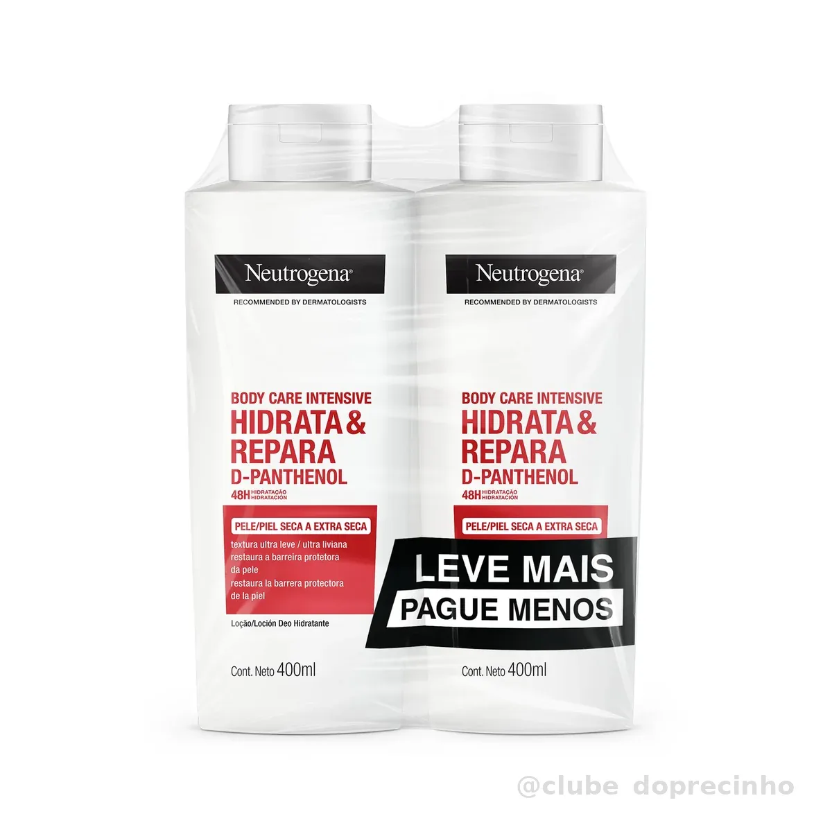 Neutrogena Hidratante Corporal Body Care Intensive Hidrata&Repara, Kit com 2 Unidades de 400ml
