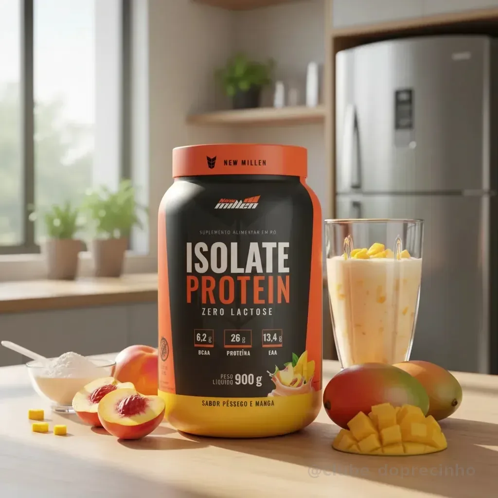 Isolate Protein Zero Lactose New Millen 900g Sabor Pêssego e Manga