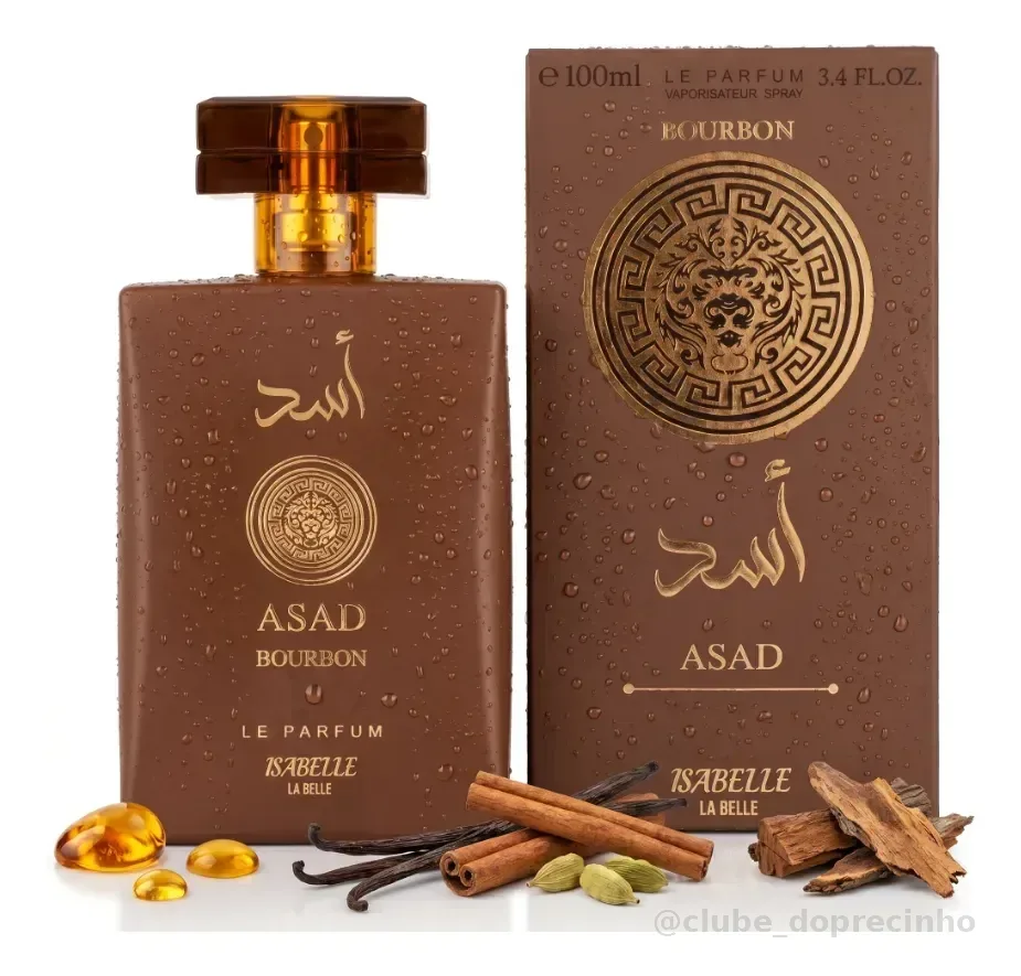 Perfume Árabe Amadeirado Asad Bourbon Isabelle Alta Fixação