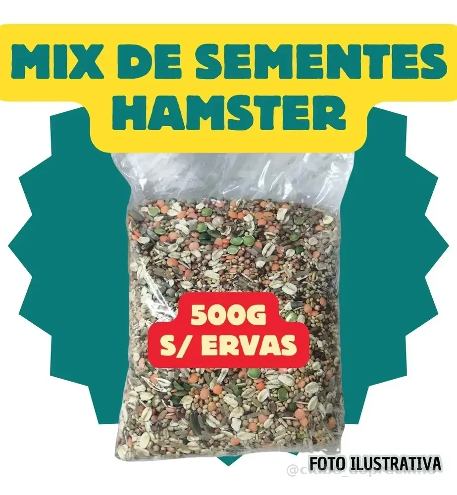 Mix De Sementes Caseiro Para Hamsters 500gr Sem Ervas