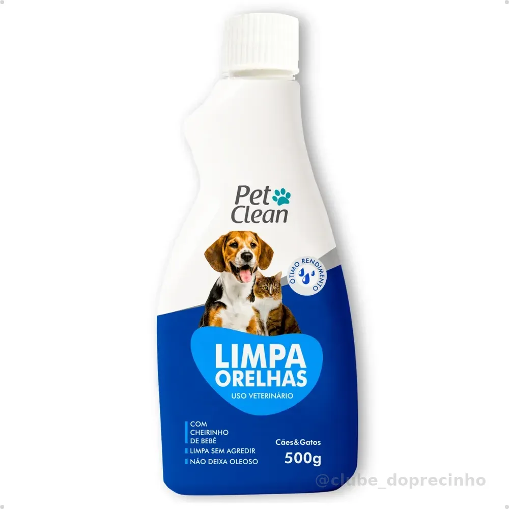 Limpador Ouvido Limpa Orelhas Cachorro E Gato 500g Pet Clean