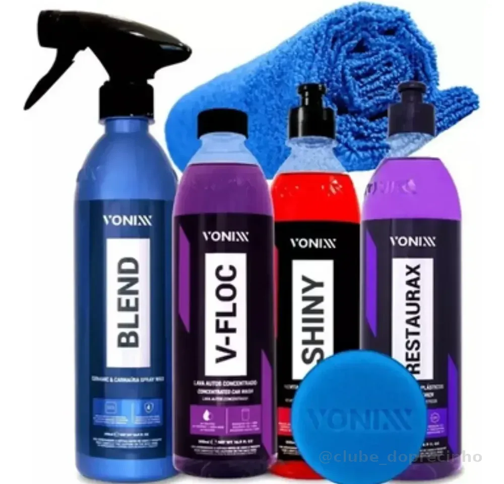 Kit V-floc Blend Spray Shiny Retaurax Vonixx Pano Microfibra