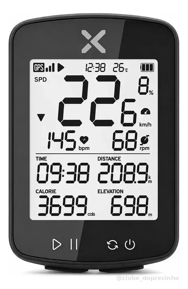 GPS XOSS G2+ Ciclocomputador Bike Bluetooth ANT+ Compatível Strava