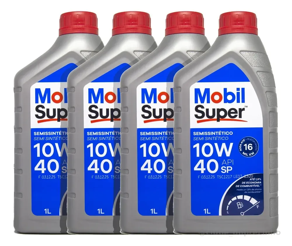 Kit 4 Óleos Motor Mobil Super 10w40 Semissintético Api Sp