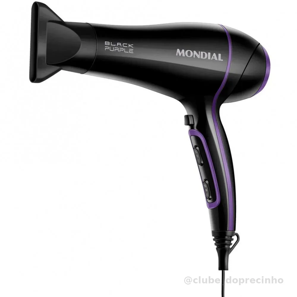 Secador de Cabelos Black Purple SCN-01 com Tourmaline on 2000W Mondial