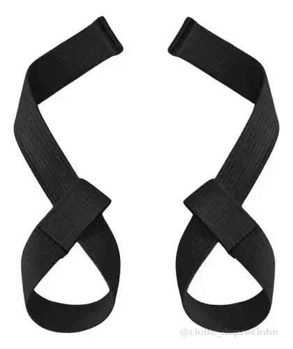 Strap Musculação - Tala Strep Treino Academia - Resistente Cor Preto