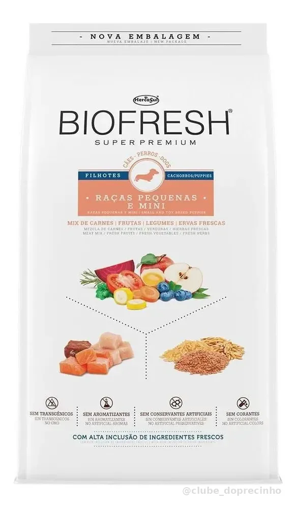 Ração Seca Biofresh Super Premium Cão Filhote Raças Pequenas Mix 10kg