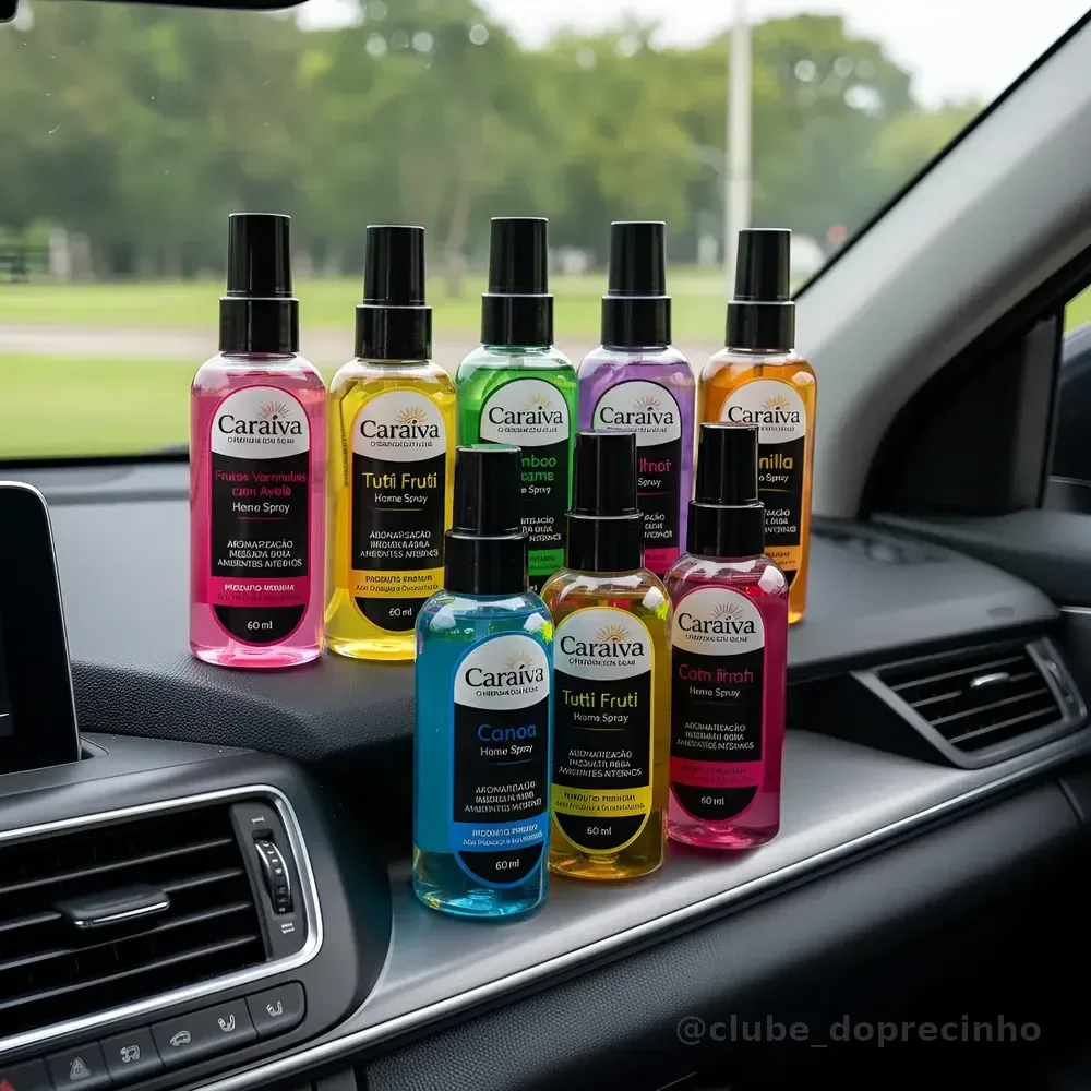 Kit 7 Aromatizantes Automotivos Perfume Carro 60ml Sortidos Cinza Carro Novo