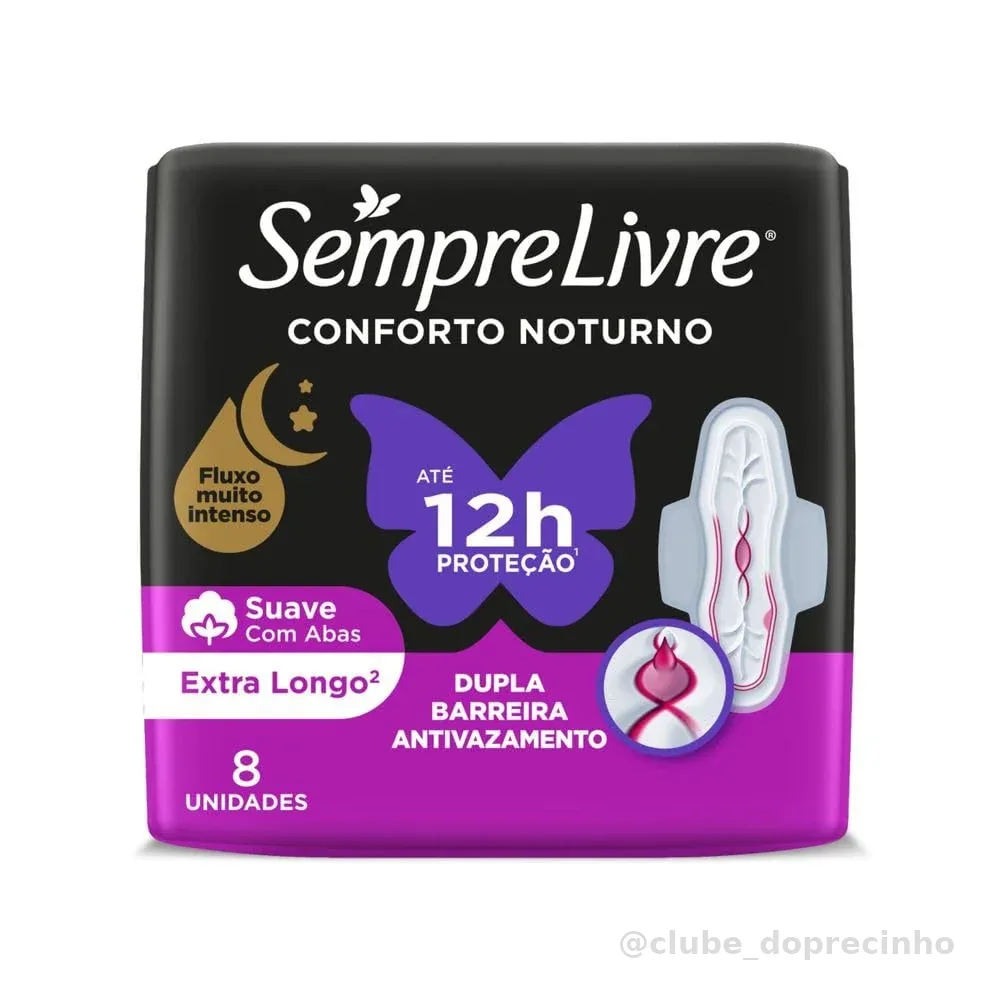 Sempre Livre Absorvente Externo Adapt Plus Noite E Dia Com Abas 8 Unidades