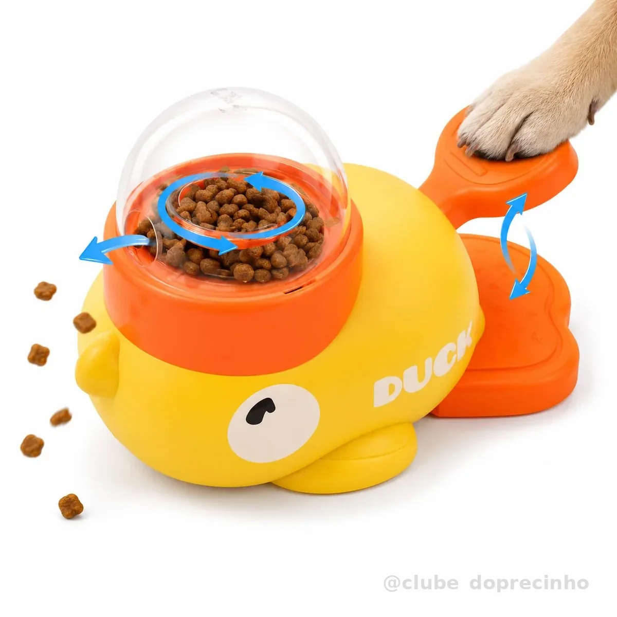 Patisco Brinquedo Interativo para Cães, Lançador de Petisco, Alimentador Lento, Plástico ABS, Mecânico, Estimulo Mental