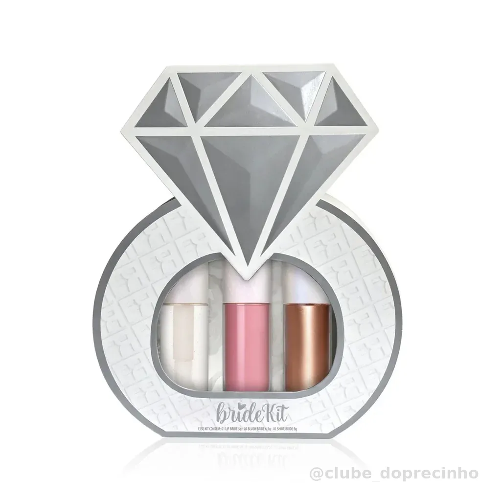 Kit Bride Franciny Gloss Iluminador E Blush Casamento Prata