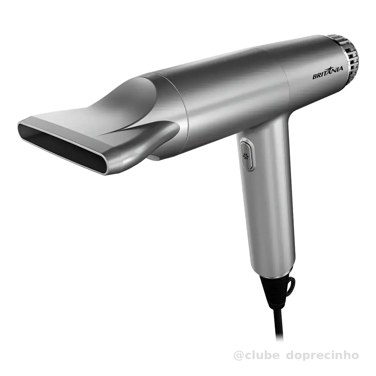 Britânia Secador de Cabelos Mais Silencioso 1600W BSC3400 127V Baixo nível de ruído Metal Cinza