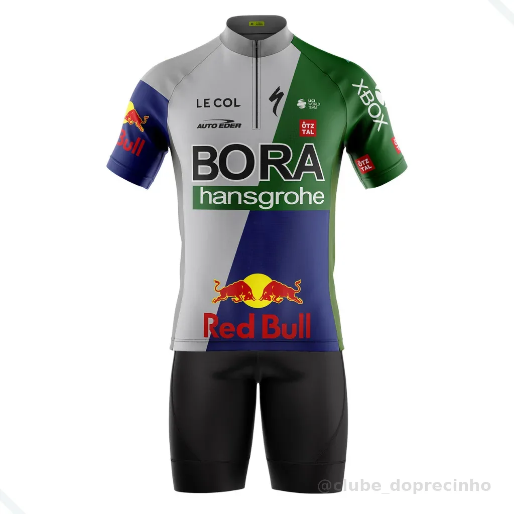 CONJUNTO CICLISMO BERMUDA E CAMISA ENERGY CINZA COM BOLSOS UV 50+