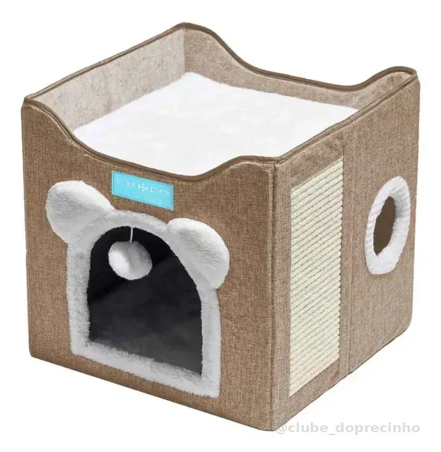 Cama Casinha Dobrável Portatil Caverna Gatos Arranhador
