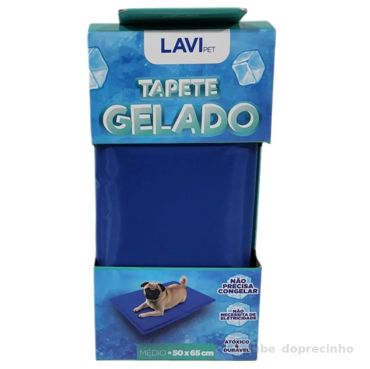 Tapete Gelado Resfriamento para Cães e Gatos, Colchonete Refrescante para Pet TAMANHO Médio 50cm X 65 cm (AZUL)