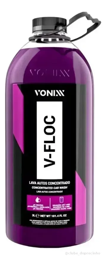 V floc Shampoo Automotivo Neutro Concentrado 3L Vonixx
