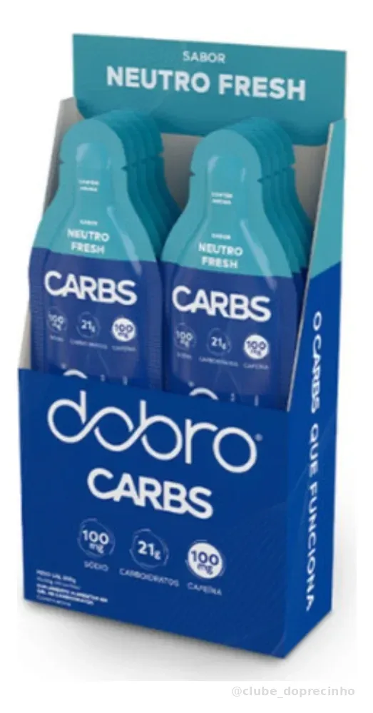 Carbs Gel com Cafeína Sabor Neutro Fresh 10un de 30g - Dobro