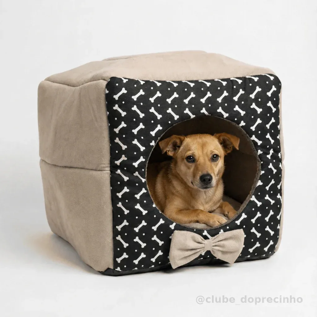 Cama Toca Iglu 3 em 1 para Cachorro e Gato Tamanho P M G