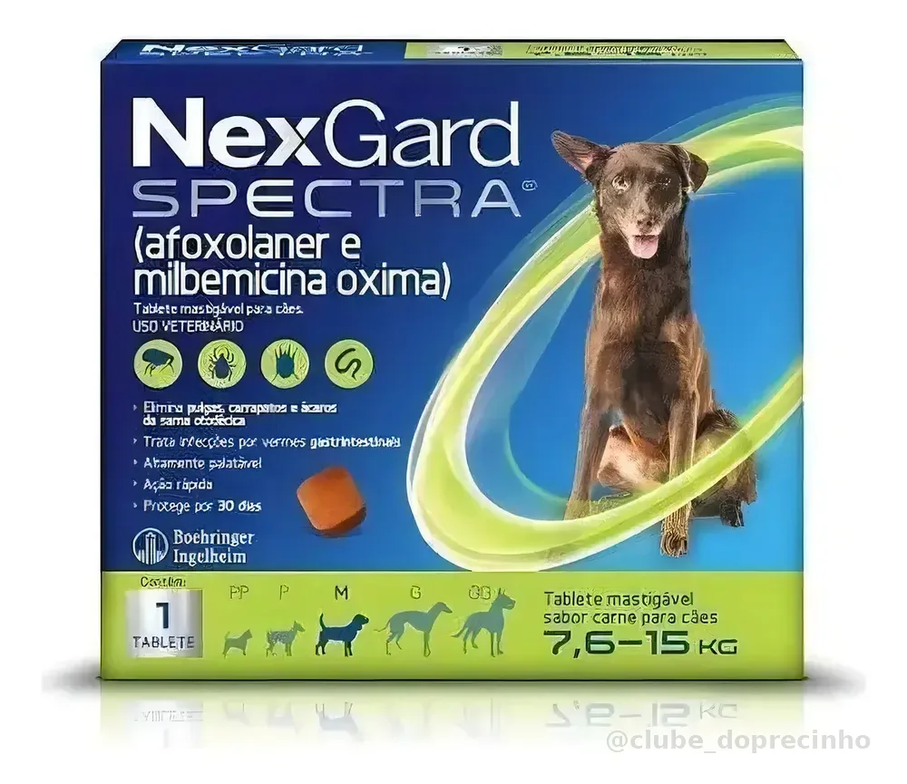 Nexgard Spectra Cães 7,6-15Kg Boehringer Ingelheim Anti Pulgas Carrapatos