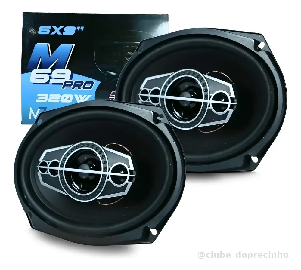 Par Alto Falante 6x9 Triaxial Automotivo 320w Som Potente M7 Preto